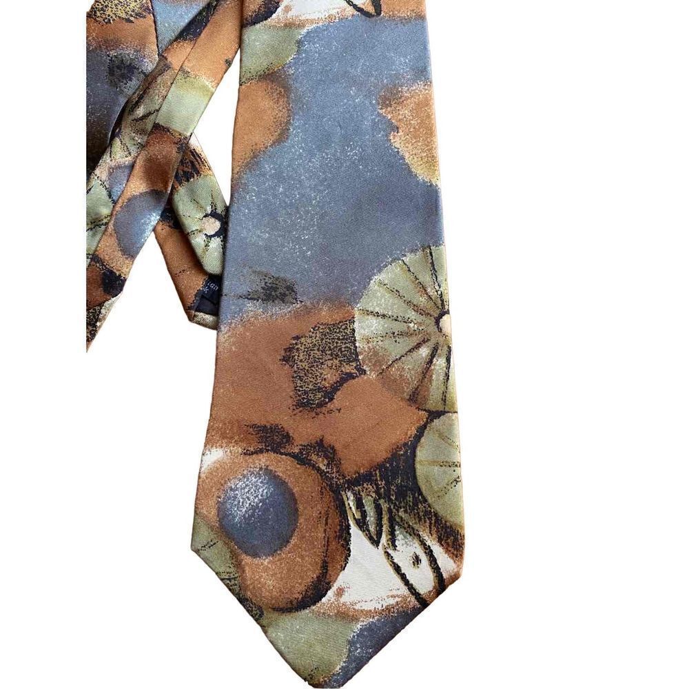 Bugatti green blue rust silk tie new with tags